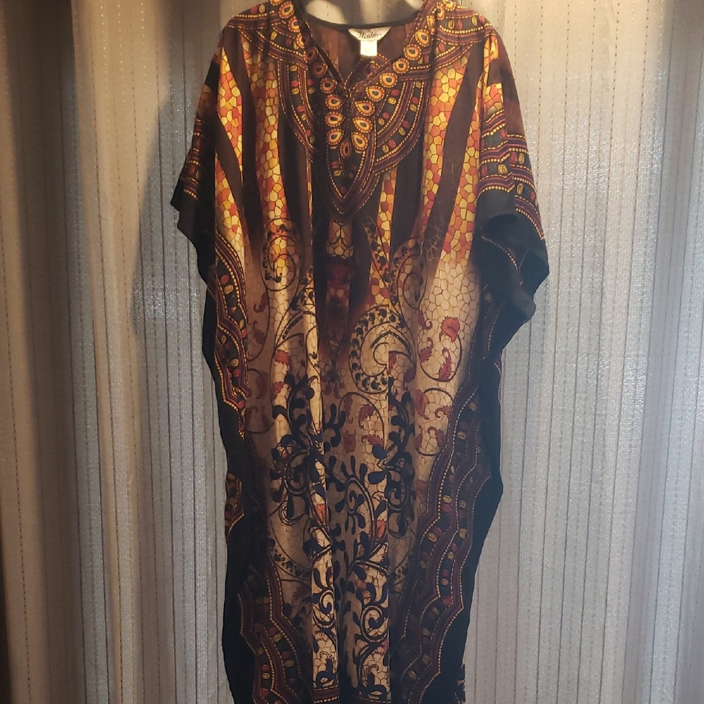 Winton Elegant Multicolor Kaftan Dress, One Size Fits Most!